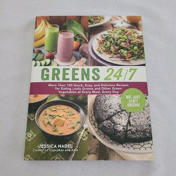 New "Greens 24/7" Vegan Cookbook Paperback - Picture 1 of 4